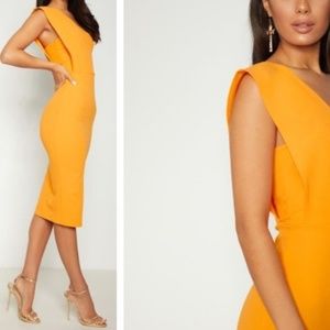 Draped one shoulder dress